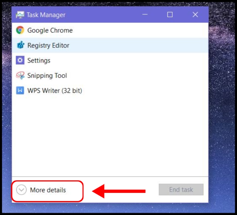Sử dụng phím tắt mở ứng dụng chạy ngầm bằng Task Manager