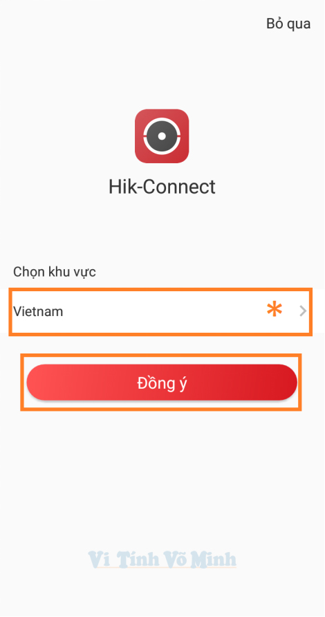 Chọn khu vực