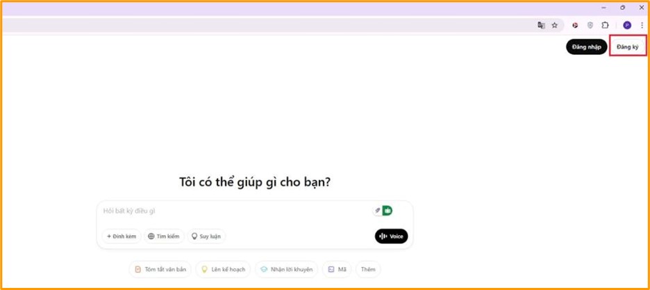 Vị trí nút Đăng ký